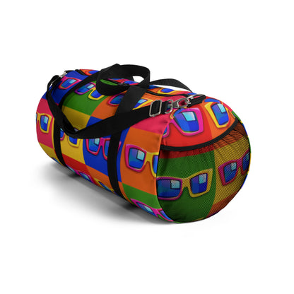 Retro Sunglasses Pattern Duffel Bag — Colorful Travel & Gym Bag