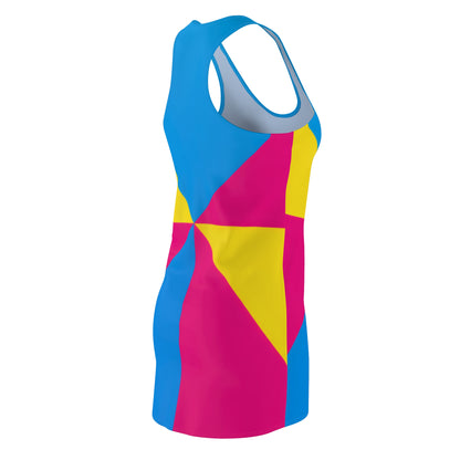Colorblock Pinwheel Racerback Dress — Bright Geometric Sundress