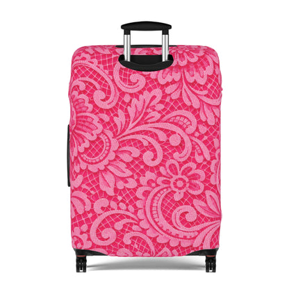 Pink Paisley Luggage Cover — Floral Travel Suitcase Protector