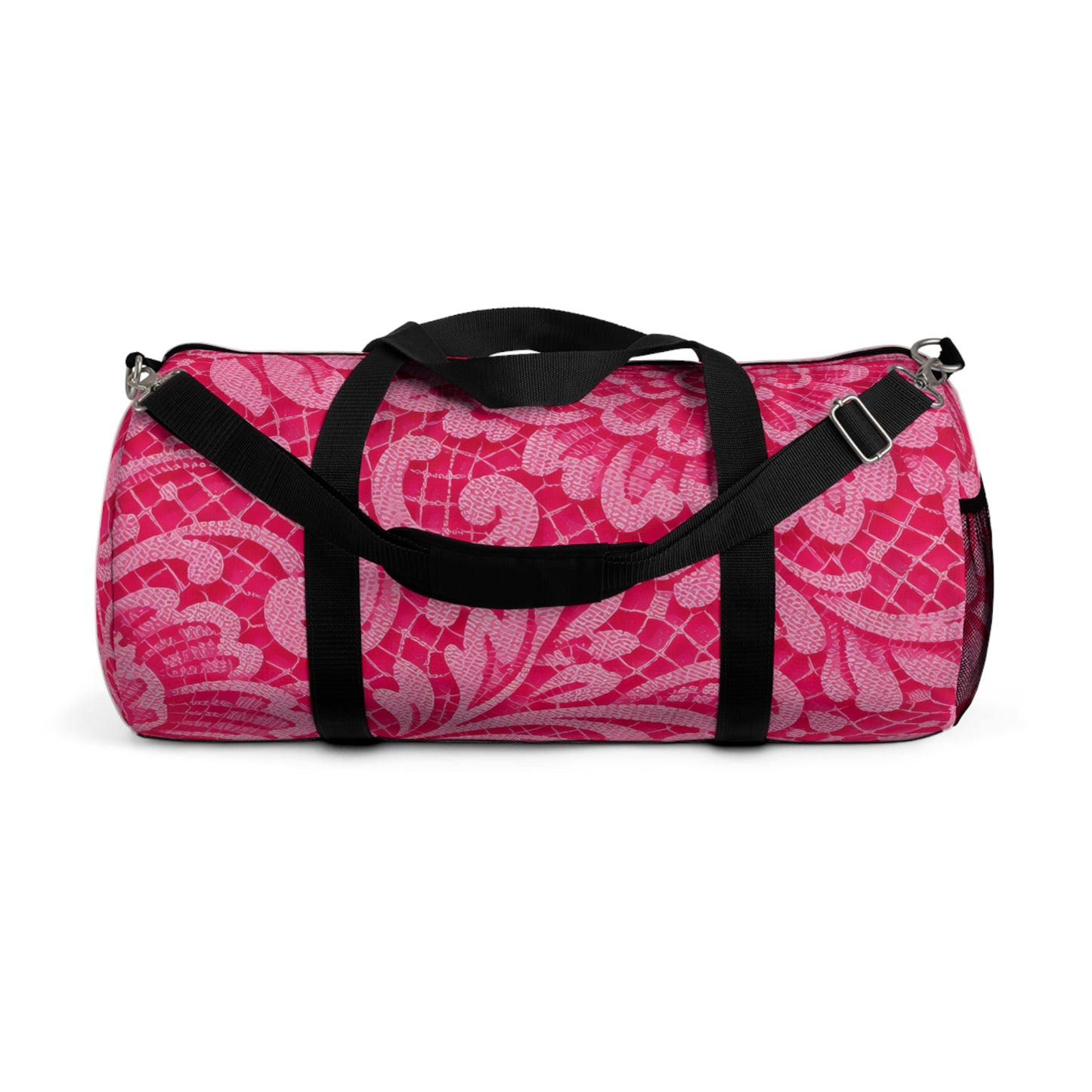 Pink Floral Pattern Duffel Bag — Stylish Travel & Gym Bag