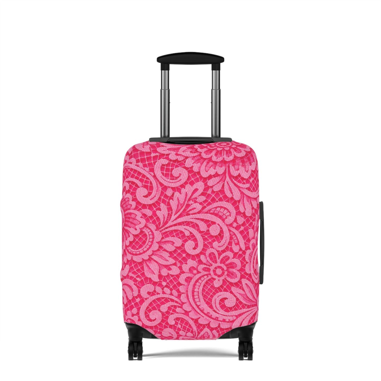 Pink Paisley Luggage Cover — Floral Travel Suitcase Protector