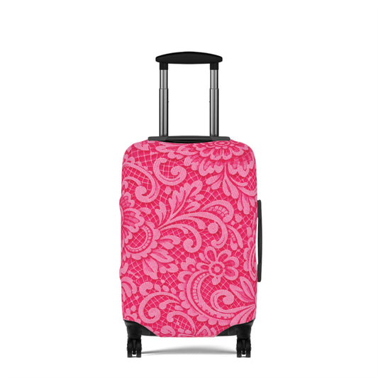 Pink Paisley Luggage Cover — Floral Travel Suitcase Protector