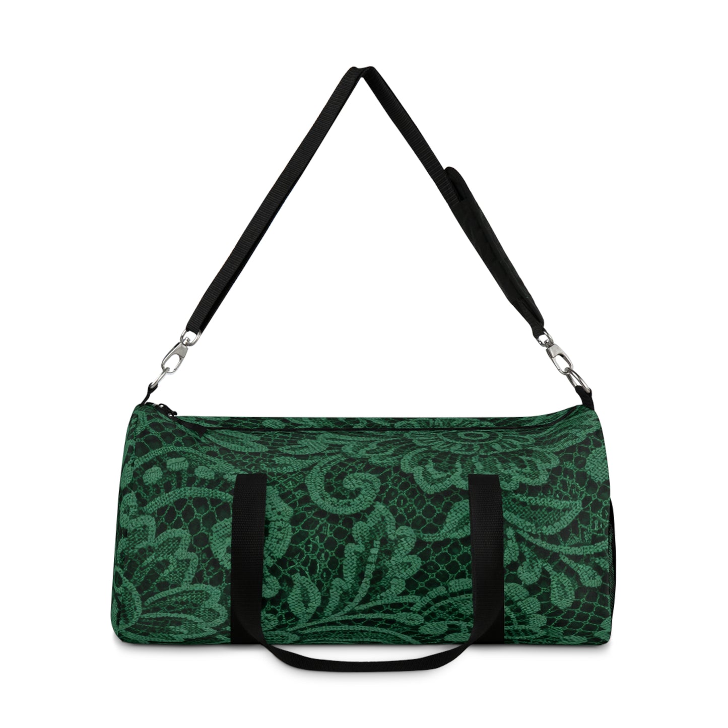 Emerald Lace Duffel Bag – Floral Pattern Travel & Gym Bag