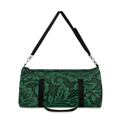 Emerald Lace Duffel Bag – Floral Pattern Travel & Gym Bag