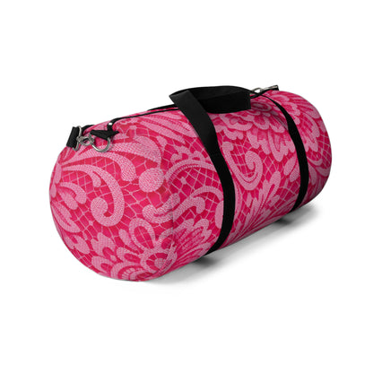 Pink Floral Pattern Duffel Bag — Stylish Travel & Gym Bag