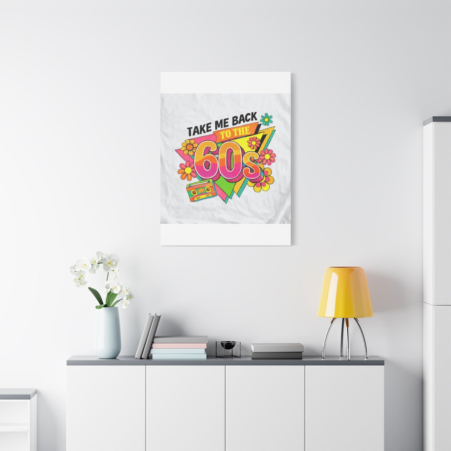 Take Me Back to the 60s Canvas — Retro Pop Art Matte Stretched Wall Art