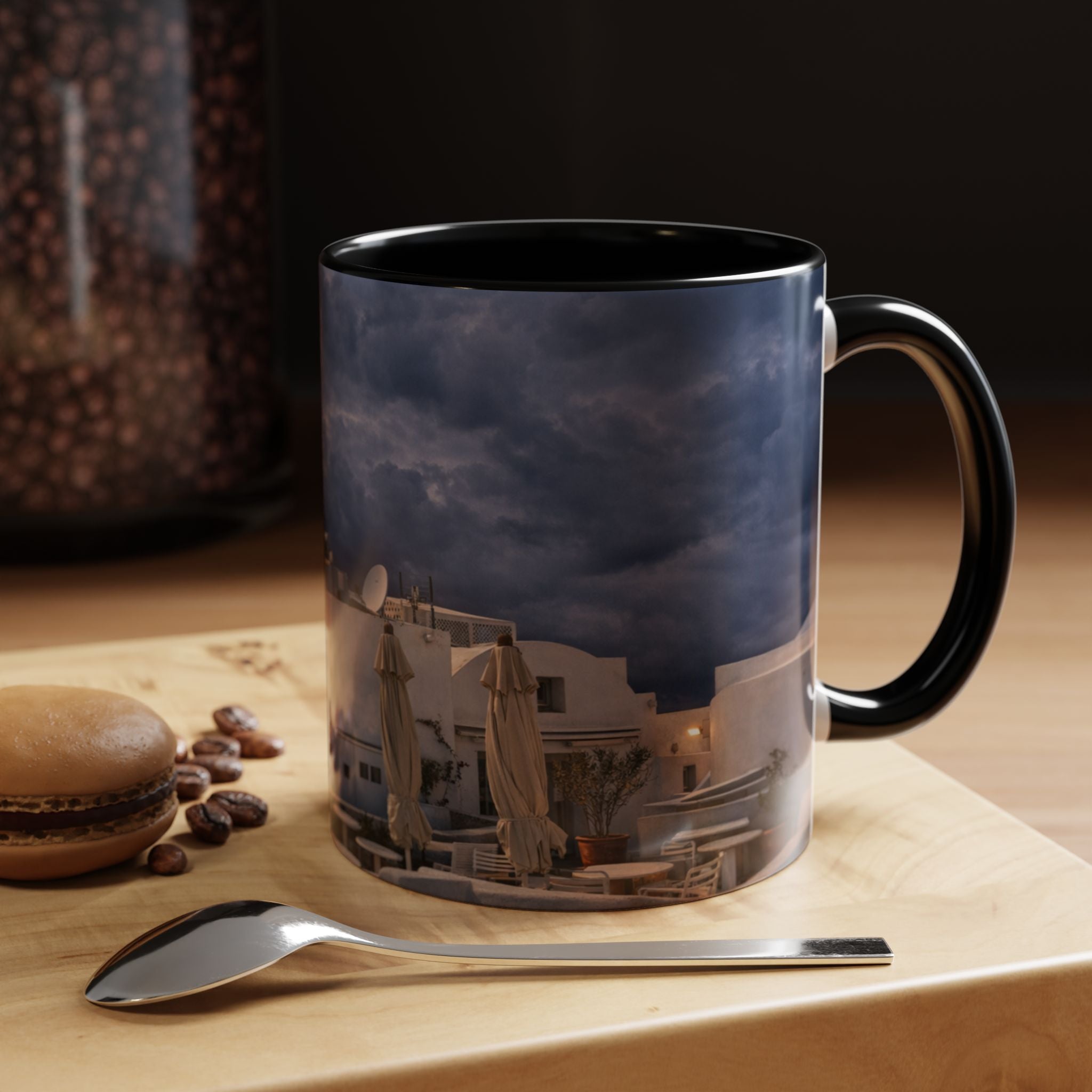 Oia at Dusk - Santorini Windmill Mug