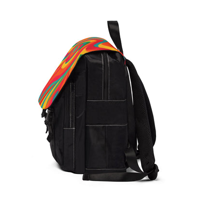 Colorful Retro Swirl Backpack — Vibrant Psychedelic Shoulder Bag