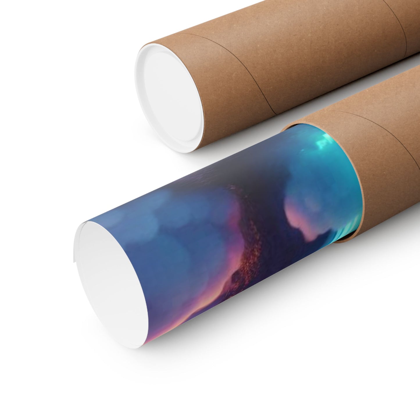 Dreamy Sunset Cloud City Matte Poster — Vertical Wall Art