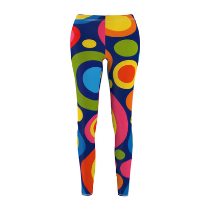 Psychedelic Retro Circles Leggings — Colorful 70s-Inspired Print