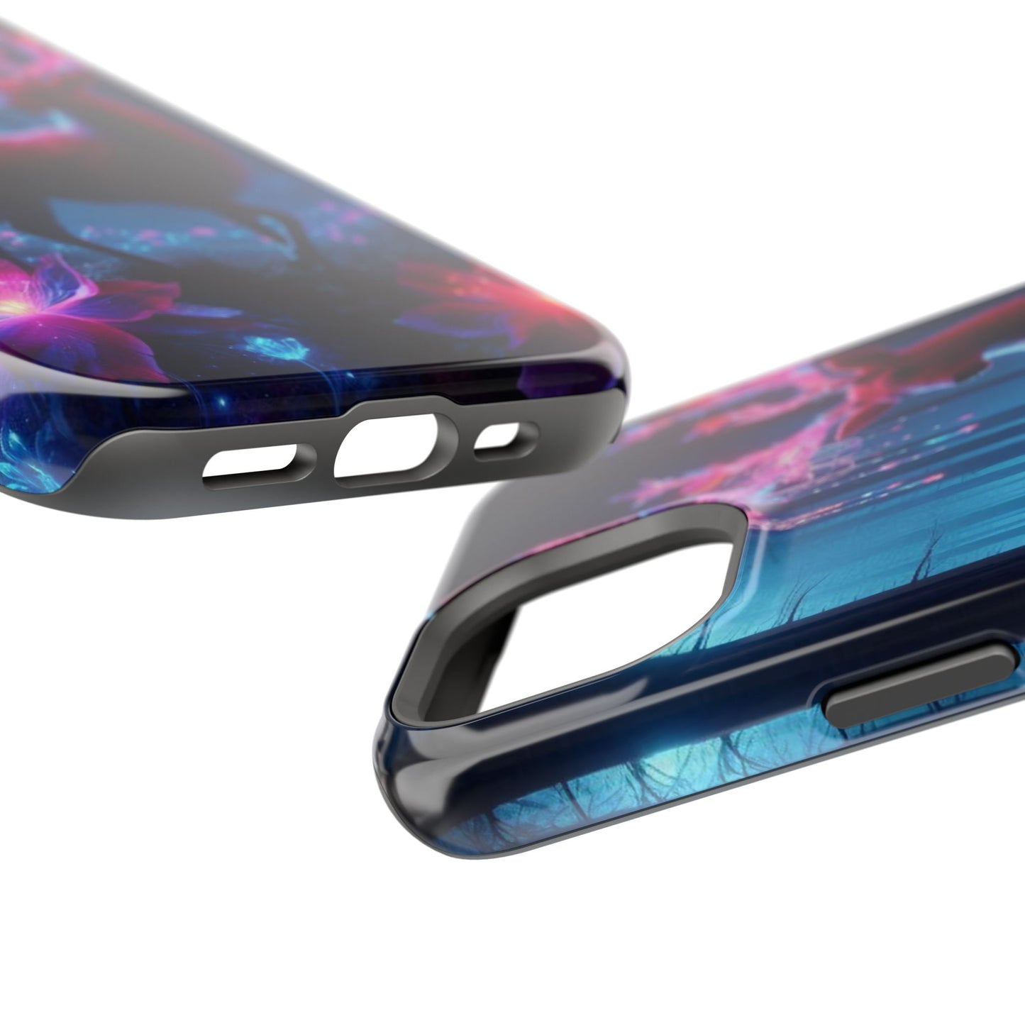 Magnetic Impact-Resistant Phone Case — Neon Fantasy Deer Forest Design