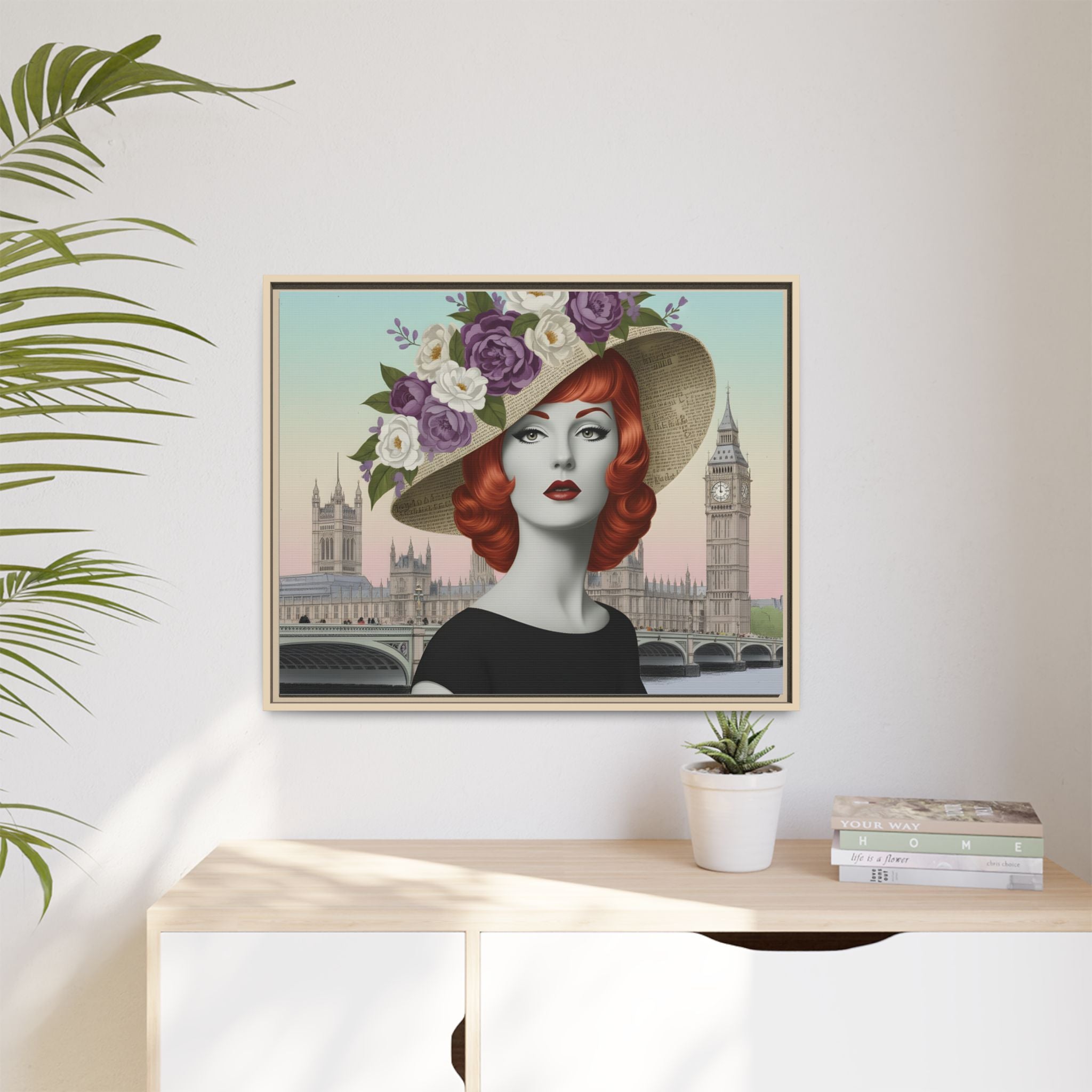 Red Queen of London Framed Canvas
