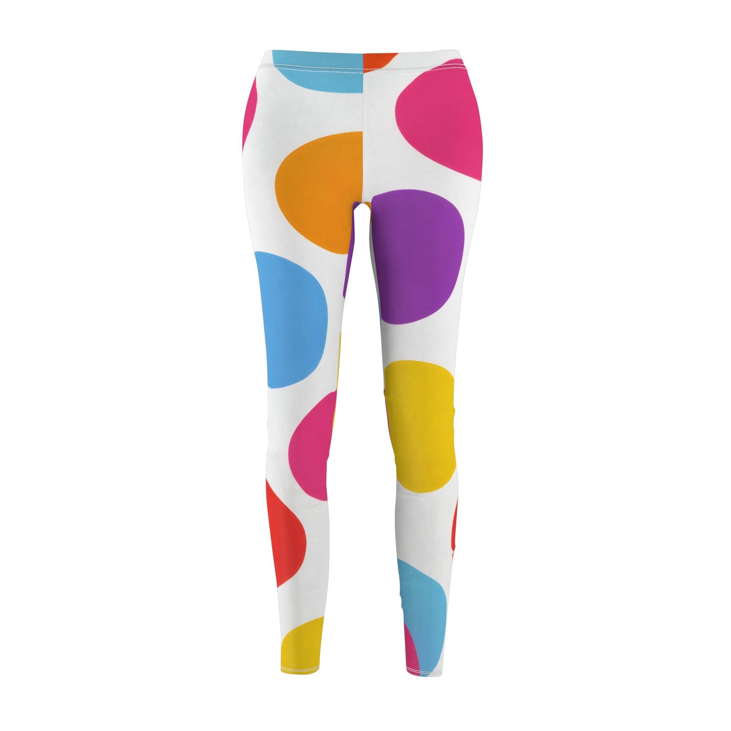 Colorful Polka Dot Women's Leggings — Bright All-Over Print Casual Activewear