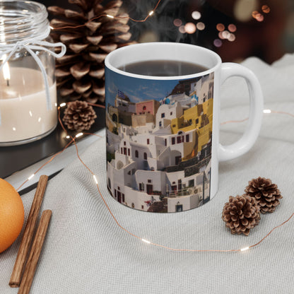 Oia Santorini Sunset Mug — Greece Coffee Cup Mediterranean Travel Gift