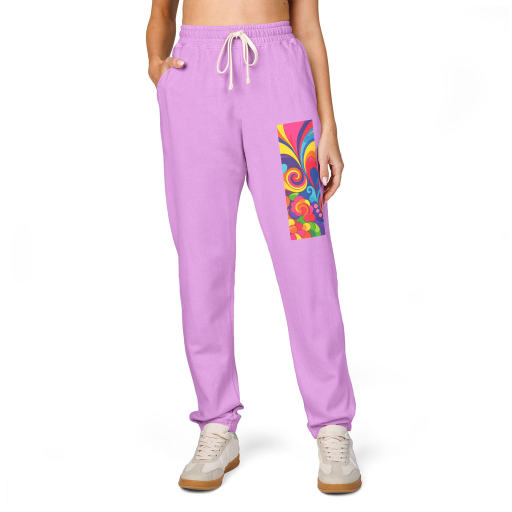 Floral Psychedelic Joggers — Colorful Side Panel Sweatpants