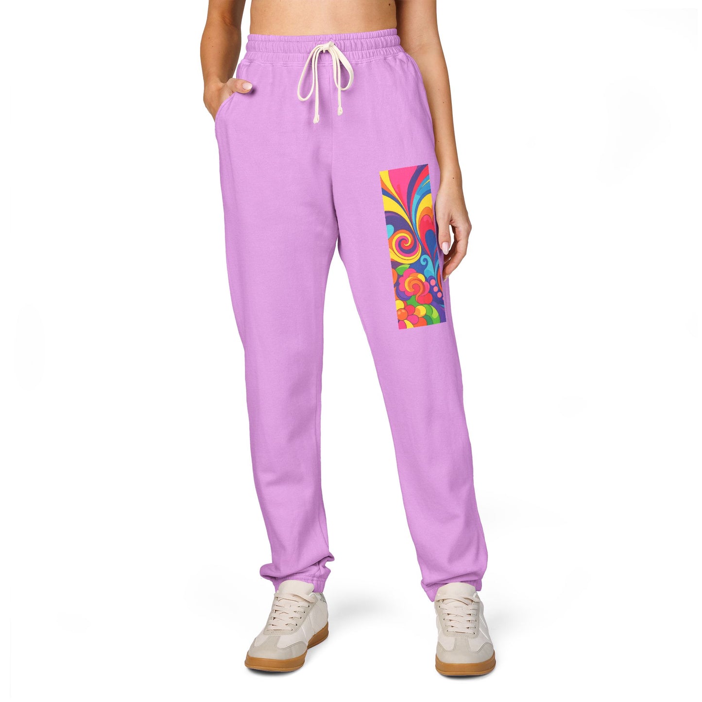 Floral Psychedelic Joggers — Colorful Side Panel Sweatpants