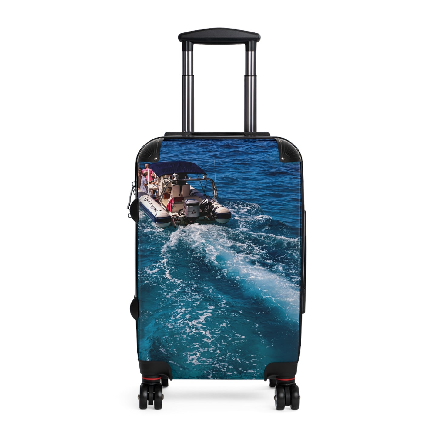 Luxury Antipaxos Greece Suitcase - Marco Polo Boat Wake Ocean Photo Luggage - Aesthetic Nautical Travel Bag - Unique Greek Island Gift