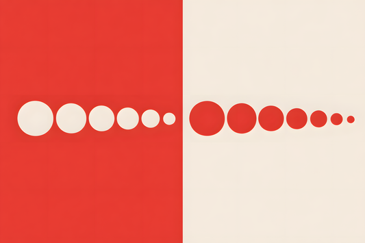 Red Cream Shrinking Circles Retro Pattern — High-Resolution Digital Download