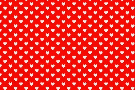 Cream Hearts on Red Seamless Pattern — High-Resolution Digital Download