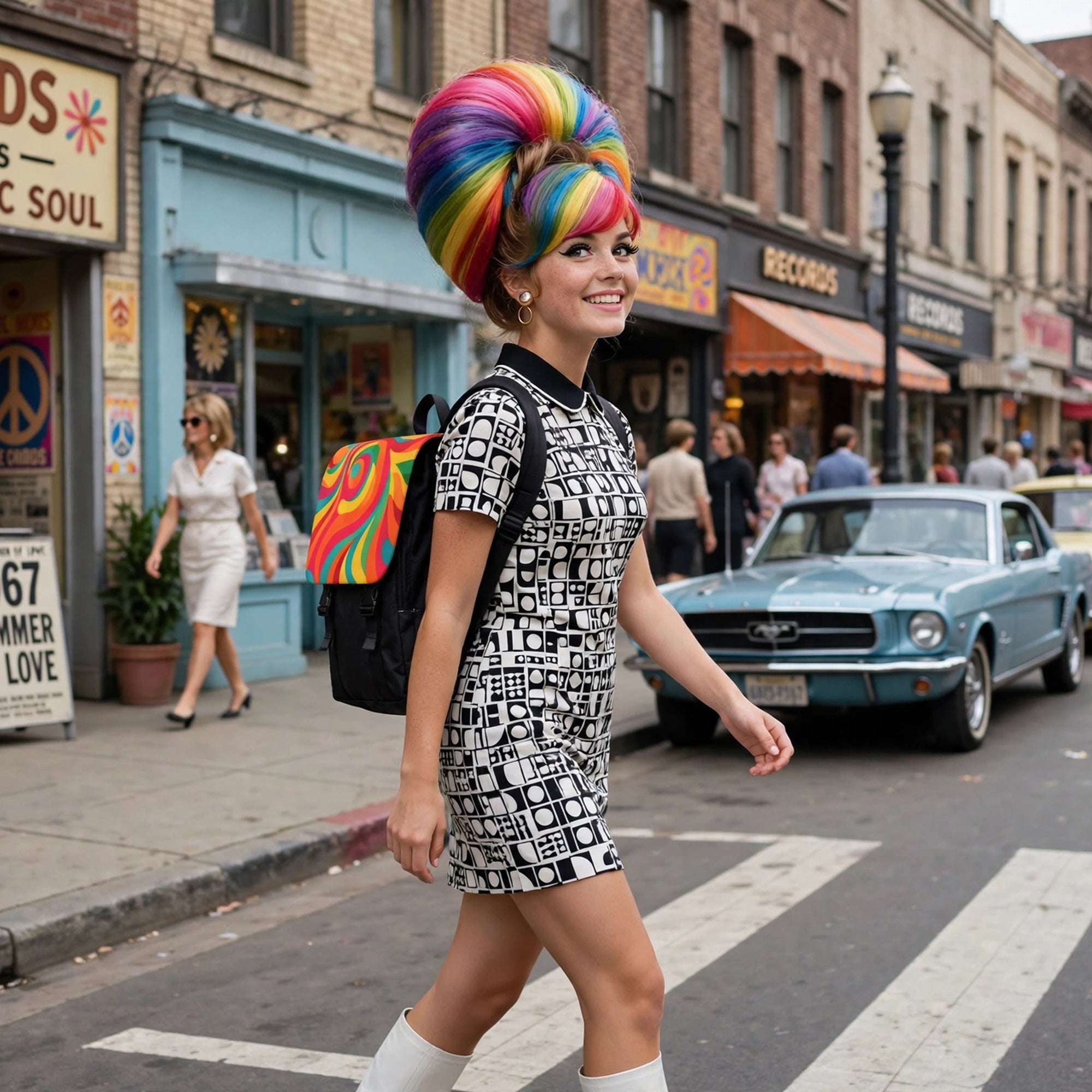 Rainbow Swirl Groove Backpack