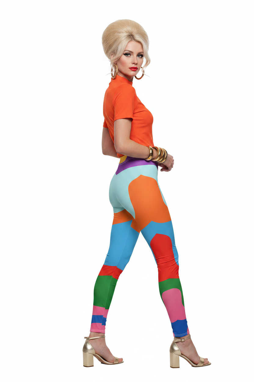 Abstract Colorblock Leggings — Side