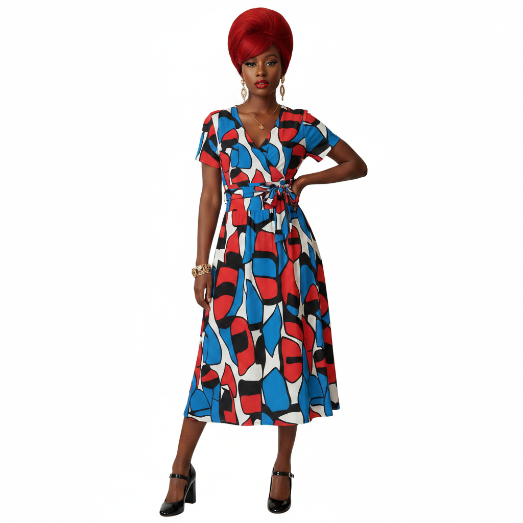 Abstract Cubist Dress Modelka 2 retry