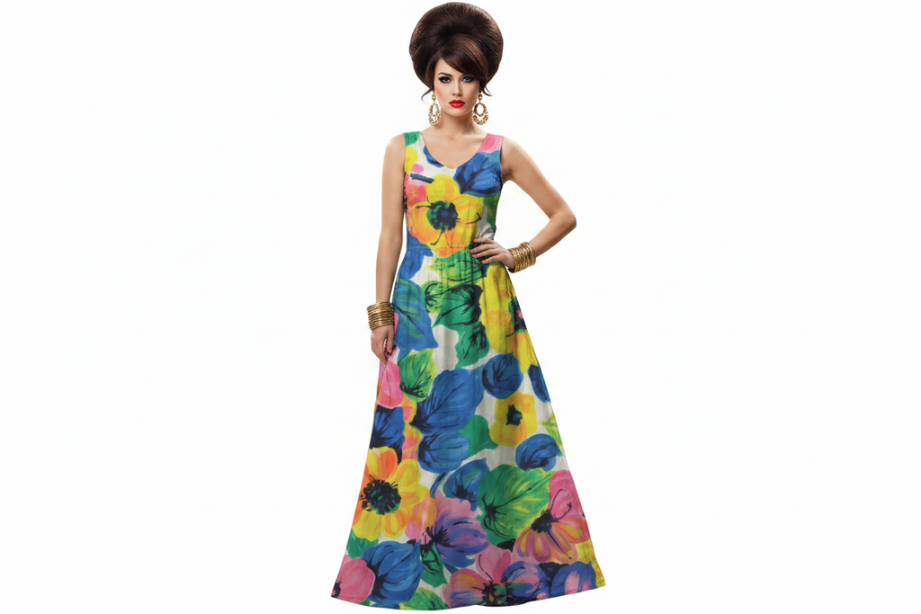 Abstract Floral Maxi Dress