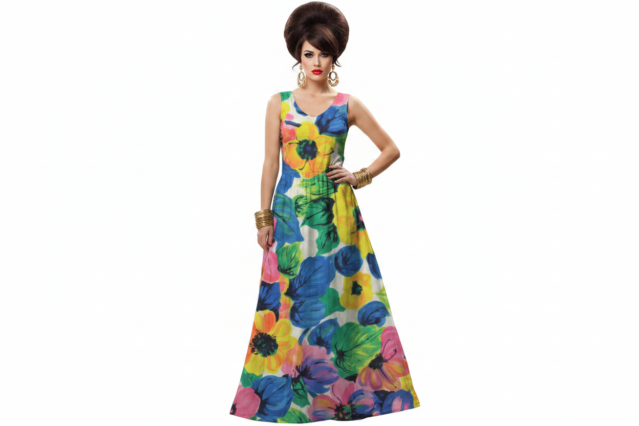 Abstract Floral Maxi Dress