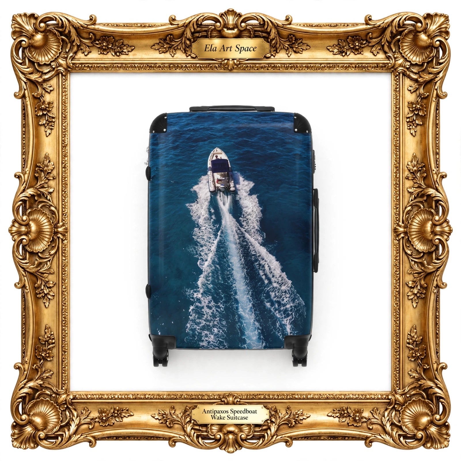 Antipaxos Wake Suitcase - Speedboat Blue Water Luggage | Original Photo