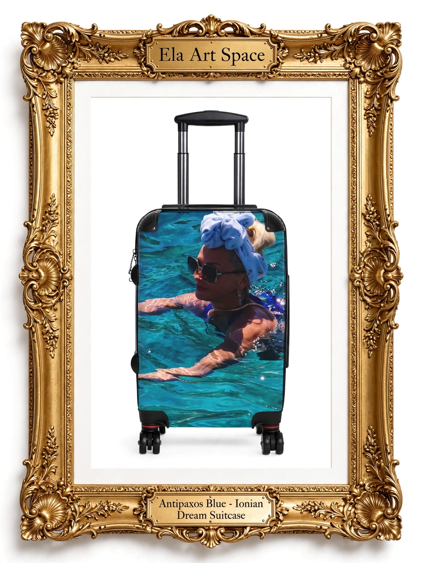 Antipaxos Blue Suitcase - Ionian Crystal Water Luggage | My Original Photo