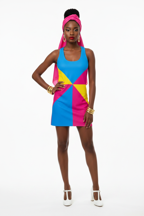 Bauhaus Triangle Dress Model 2