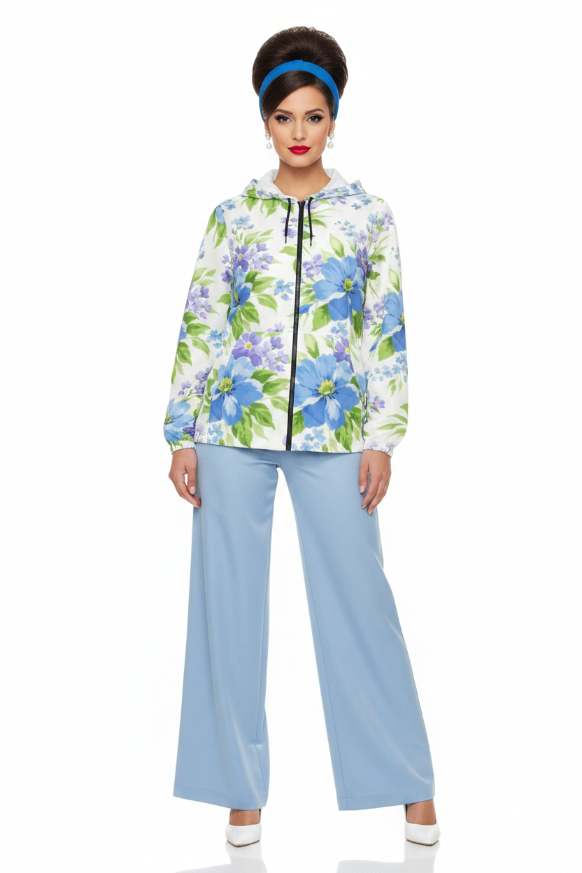 Blue Garden Windbreaker modelka 1