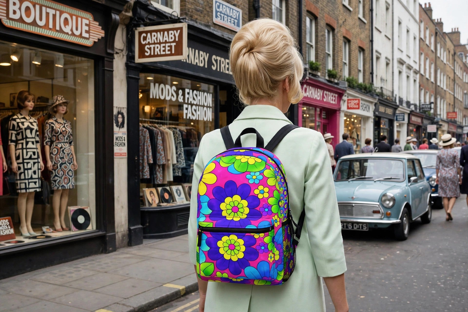 Neon Flower Power Backpack