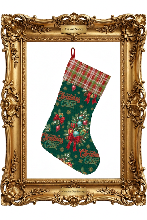 Christmas Cheer Stocking w złotej ramie