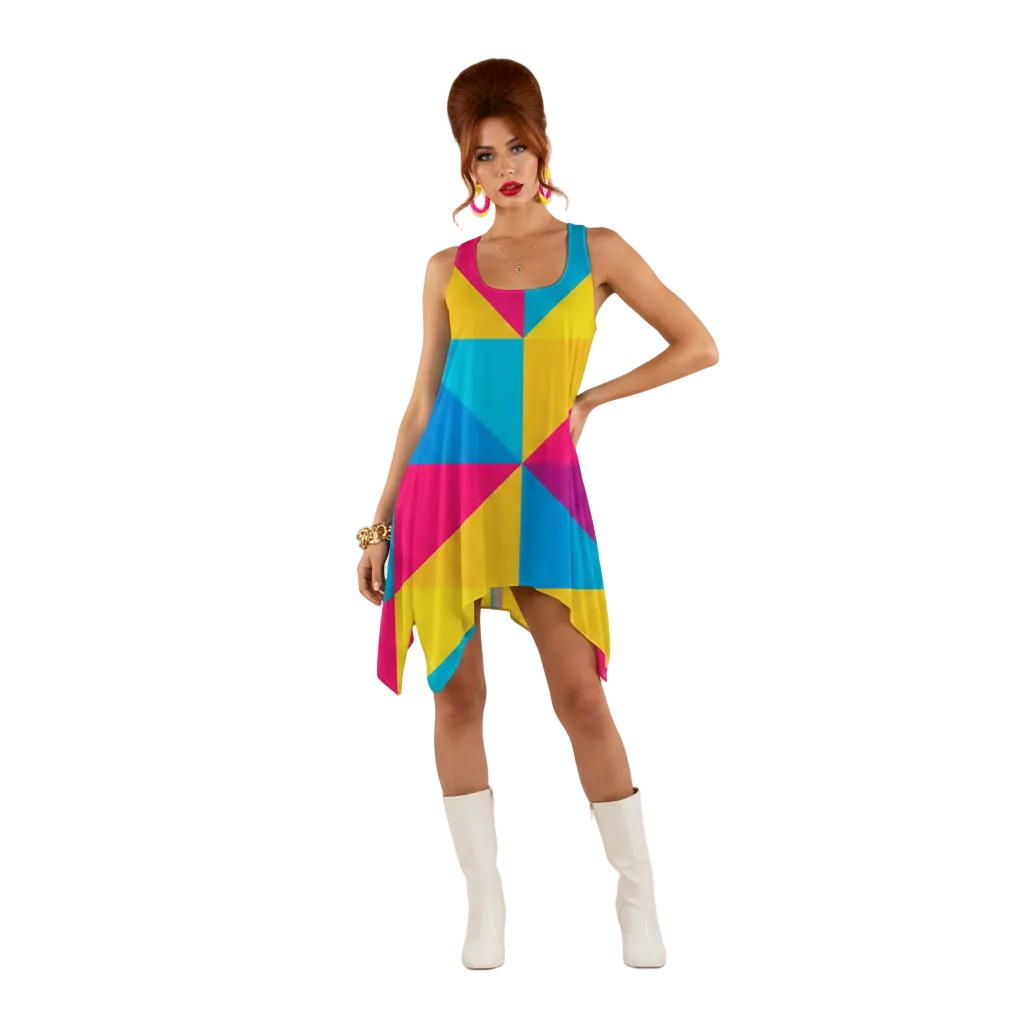 Color Block Triangle Dress Modelka 1