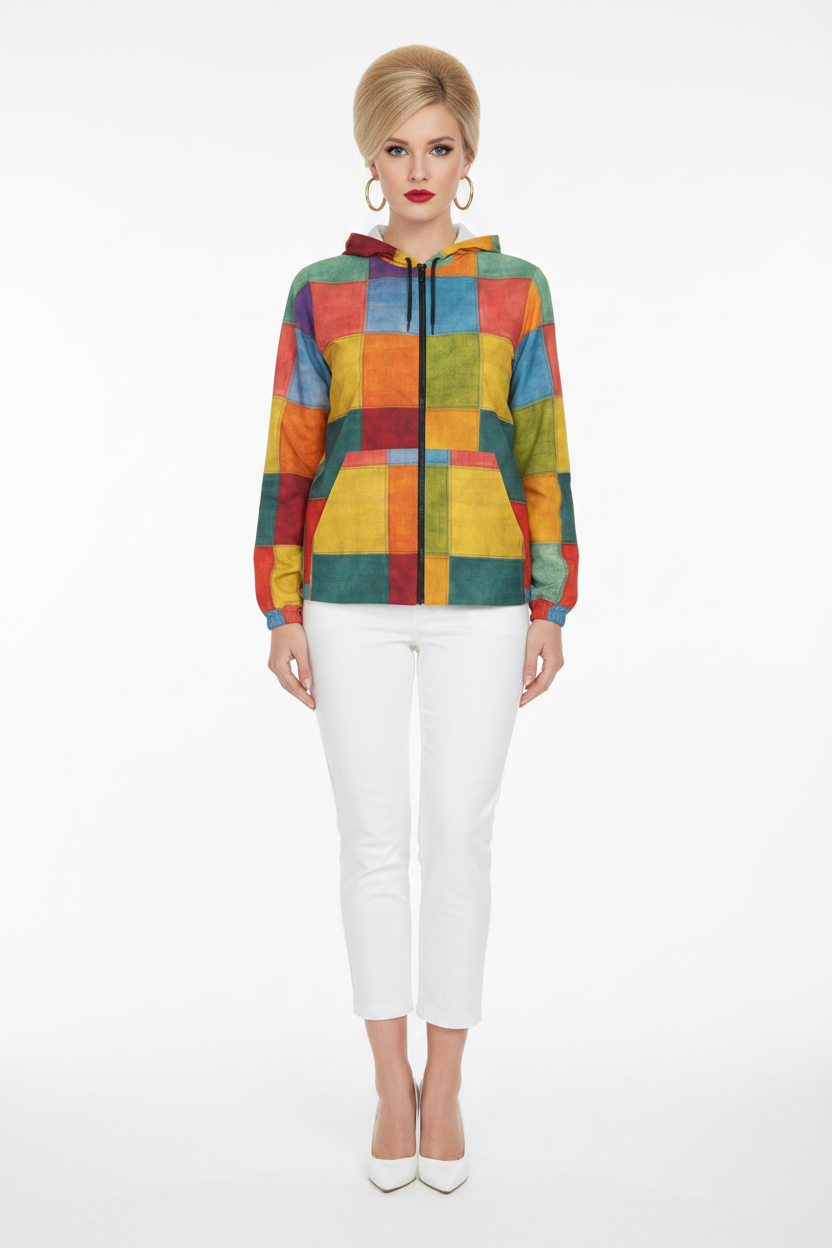 Colorblock Windbreaker modelka 1