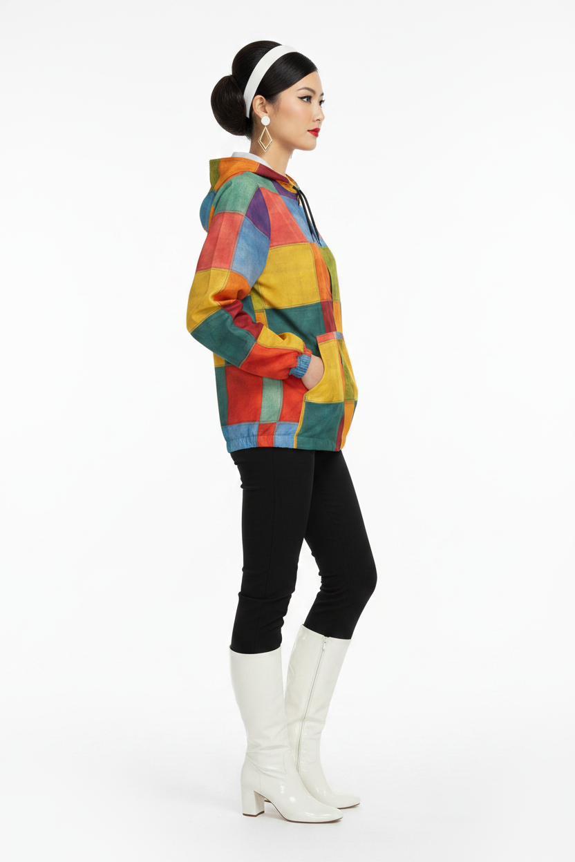 Colorblock Windbreaker modelka 2