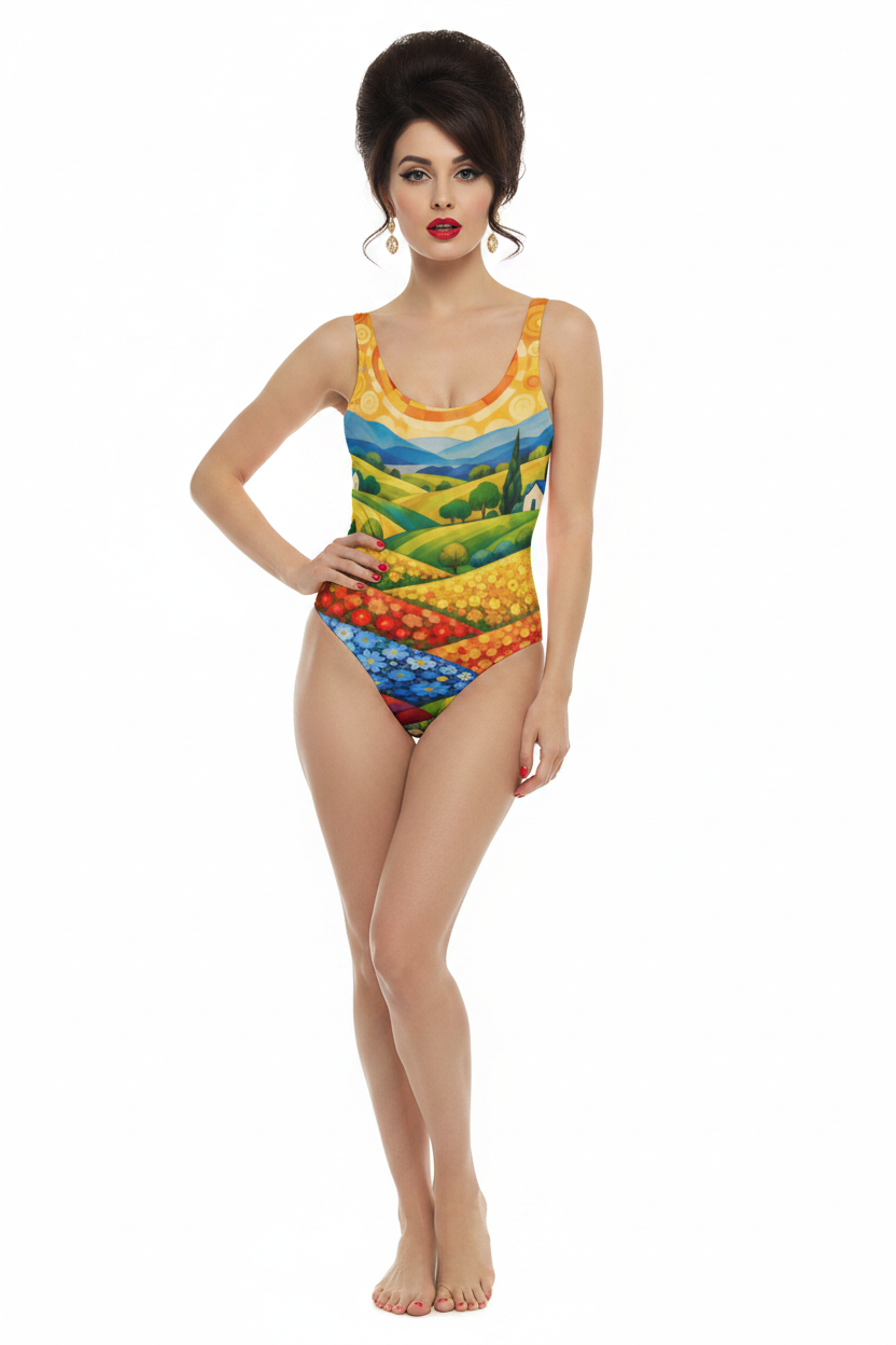 Countryside Pop Art — brunette modelka 60s