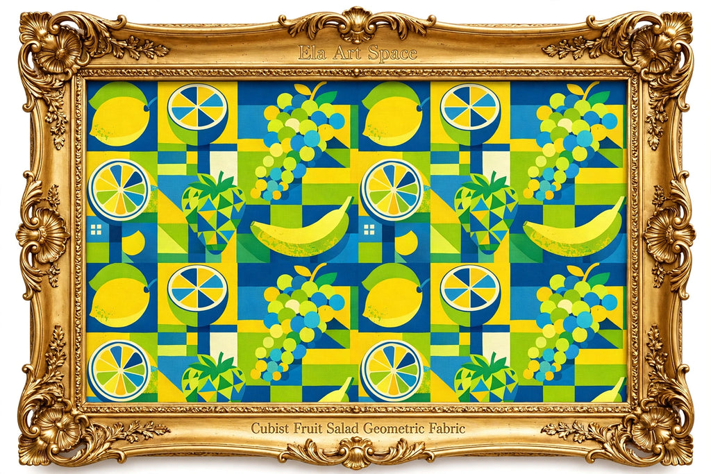 Cubist Fruit Salad Geometric Fabric