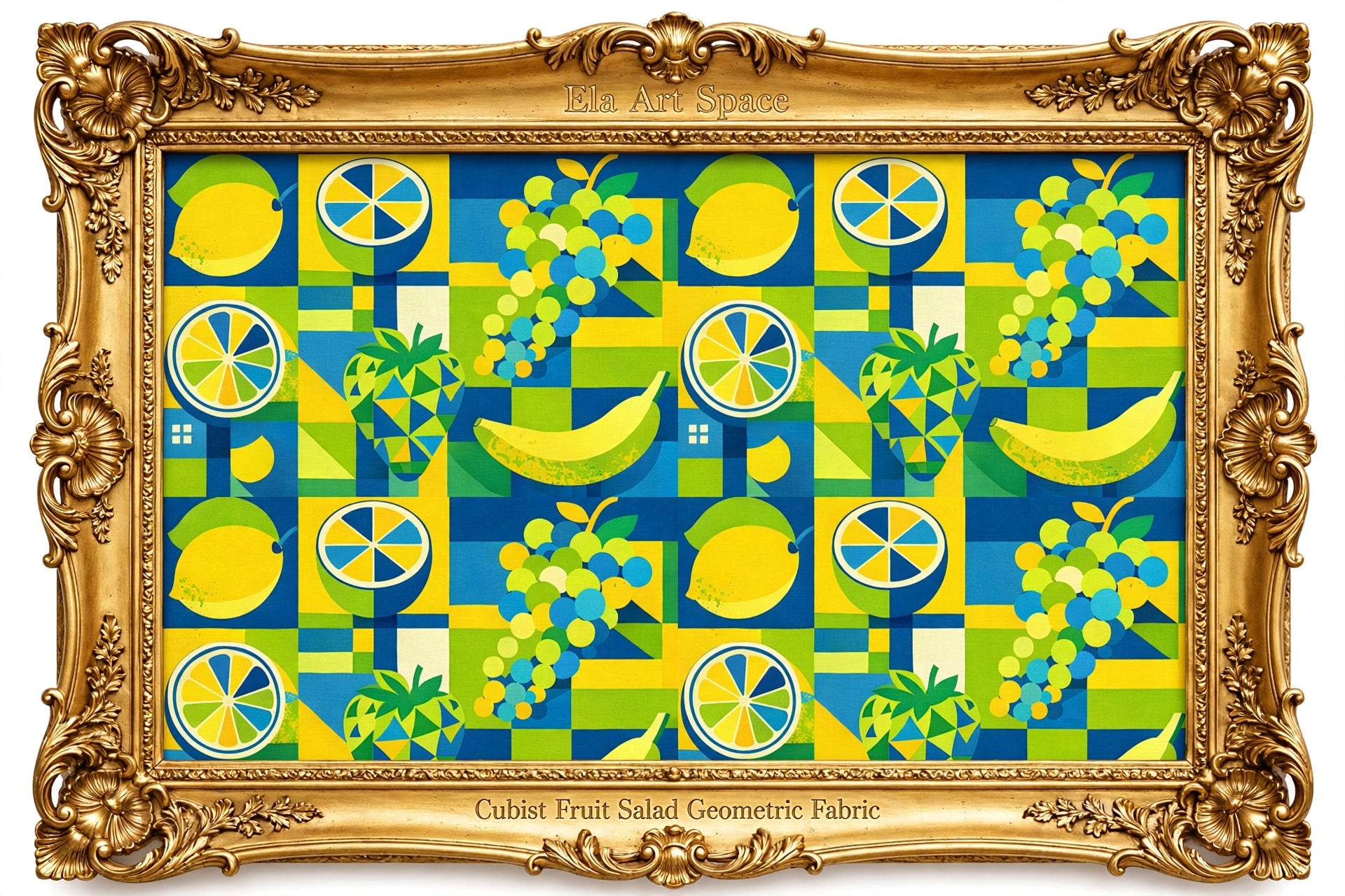 Cubist Fruit Salad Geometric Fabric