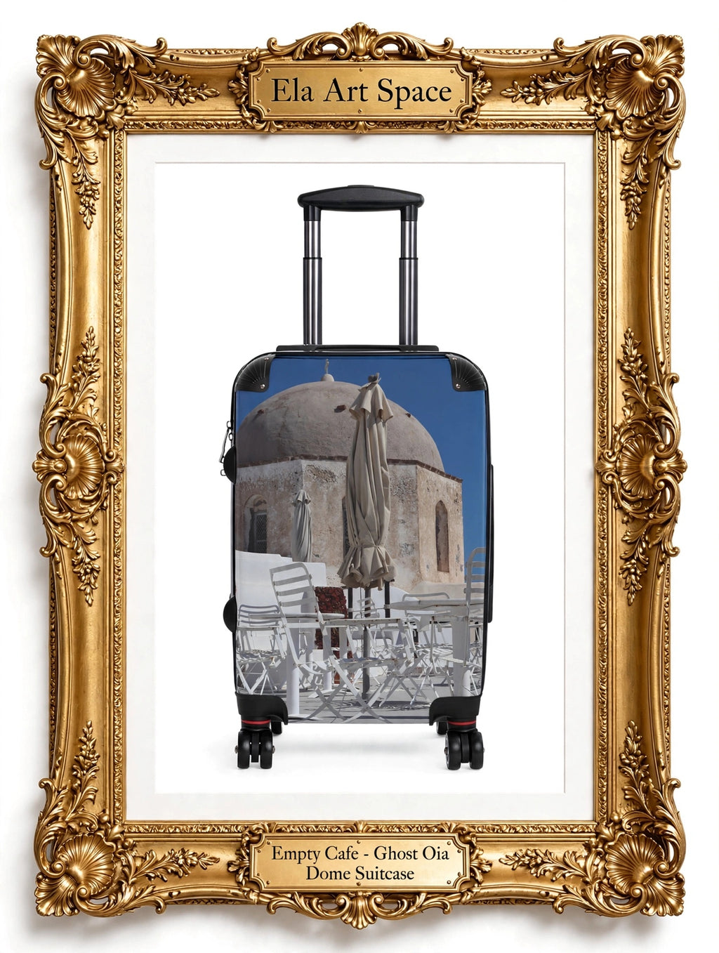 Empty Cafe Suitcase - Ghost Dome Oia Luggage | My Original Photo