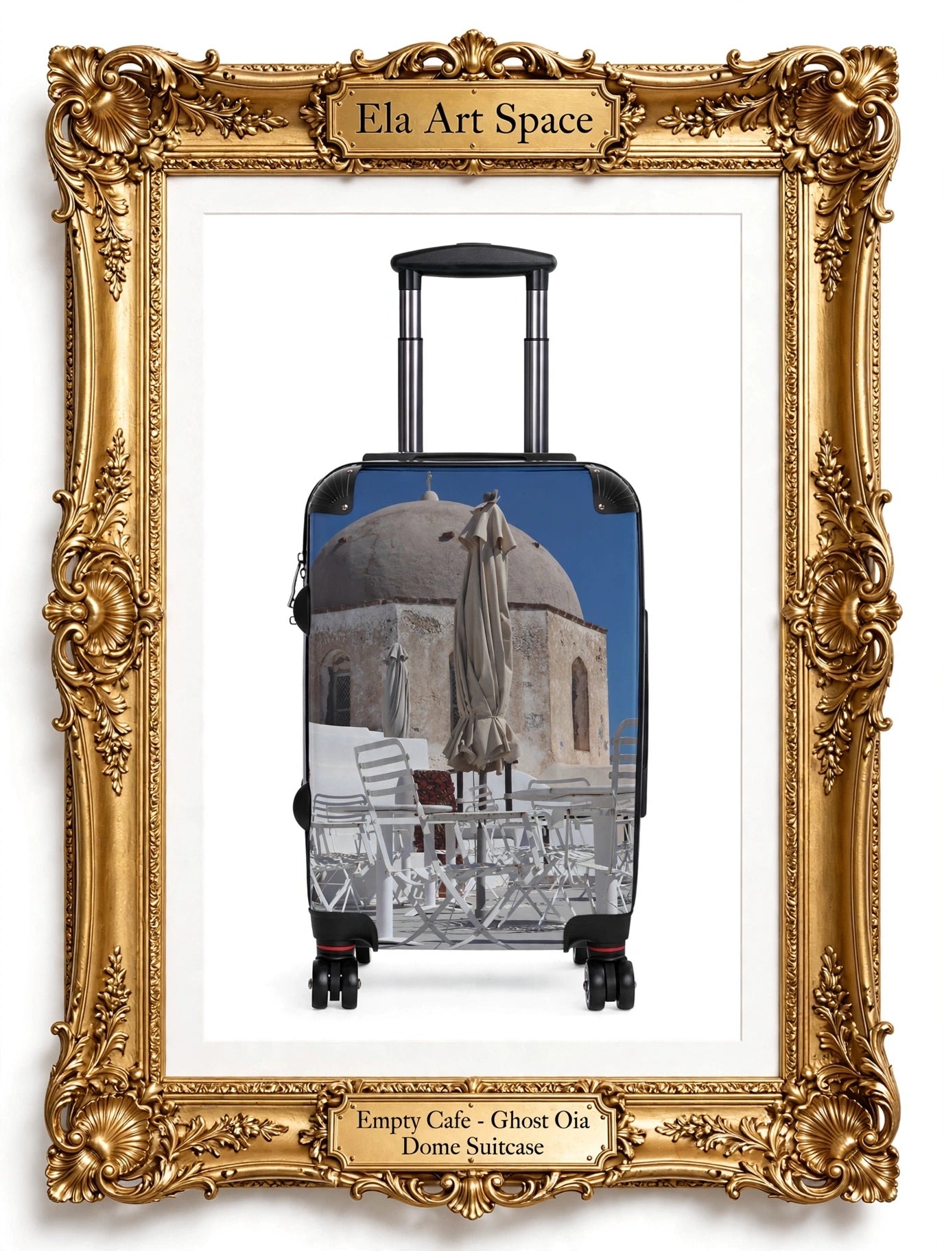 Empty Cafe Suitcase - Ghost Dome Oia Luggage | My Original Photo