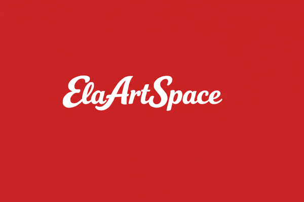 ElaArtSpace logo czerwone tło