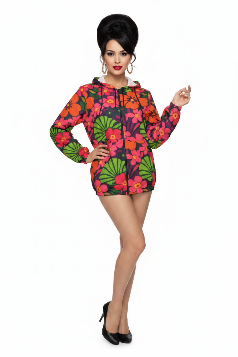 Floral Retro Windbreaker model