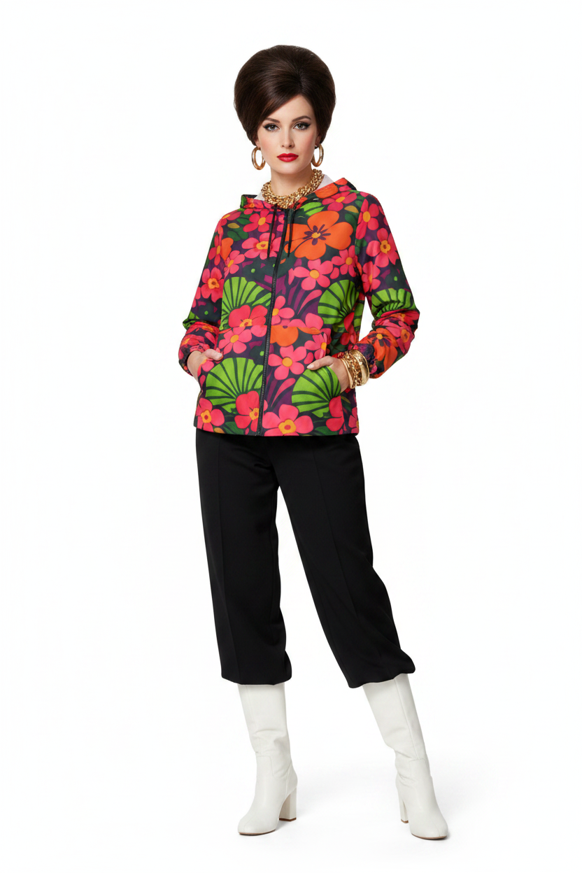 Floral Windbreaker pełna stylizacja