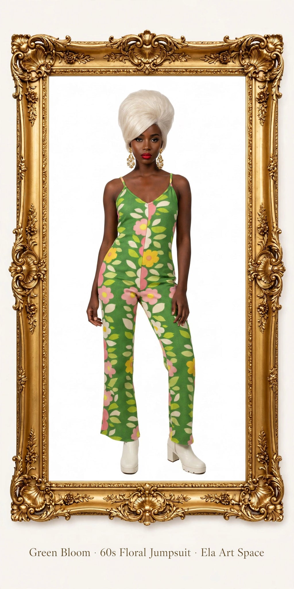 Green Bloom - 60s Floral Jumpsuit
