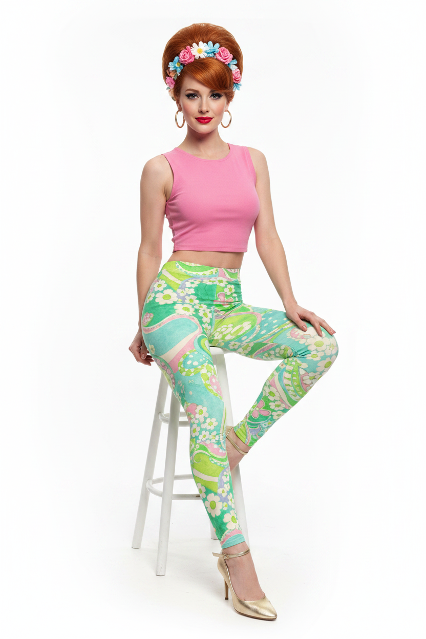 Flower Power Leggings — Sitting
