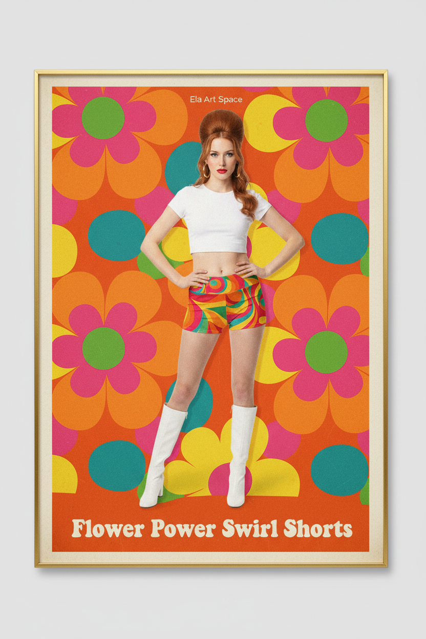 Flower Power Swirl Shorts poster