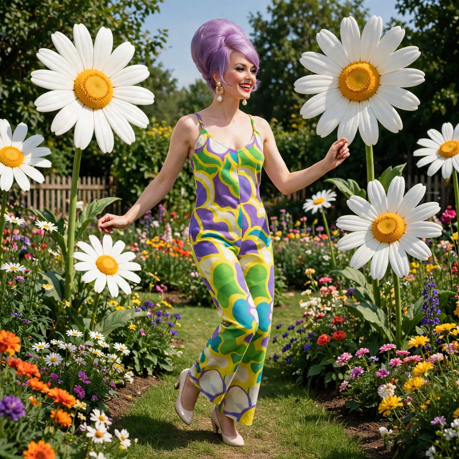 Groovy Garden - 60s Psychedelic Jumpsuit