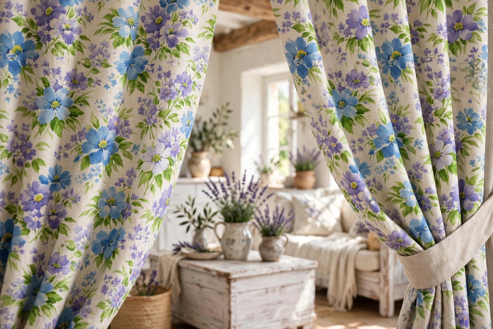 Provence Meadow Watercolor Floral Fabric